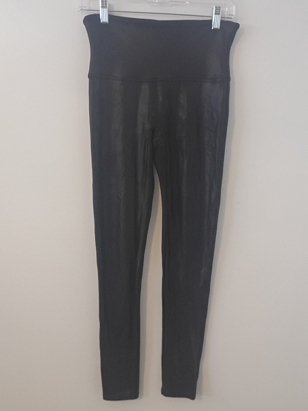 SPANX Black Faux Leather High Rise Leggings